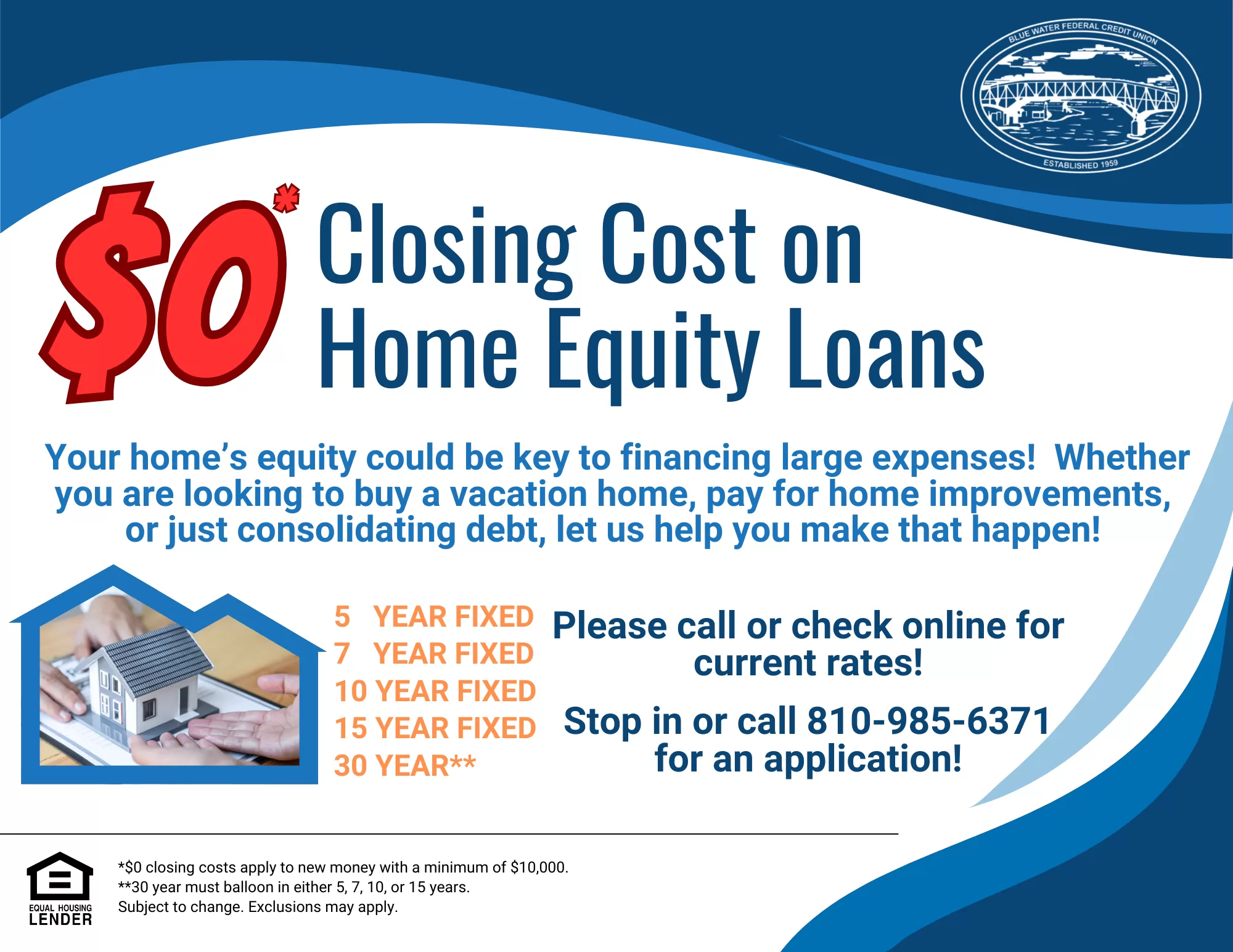 $0 Closing Cost on Home Equity Loans