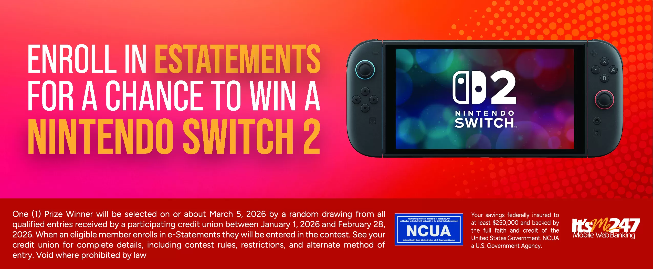eStatement Contest - Chance to Win a Nintendo Switch 2 1Q2026